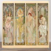 Aperturee - Aperturee Beige Vintage Art Painting Woman Pillow Case Backdrop