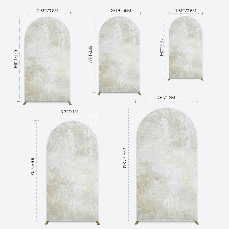 Aperturee - Aperturee Beige Yellow Retro Abstract Texture Arch Backdrop