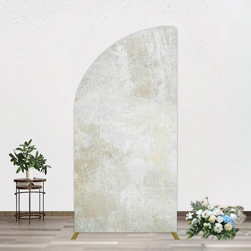 Aperturee - Aperturee Beige Yellow Retro Abstract Texture Half Moon Arch Backdrop