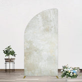 Aperturee - Aperturee Beige Yellow Retro Abstract Texture Half Moon Arch Backdrop