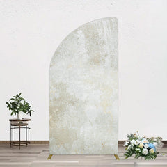 Aperturee - Aperturee Beige Yellow Retro Abstract Texture Half Moon Arch Backdrop
