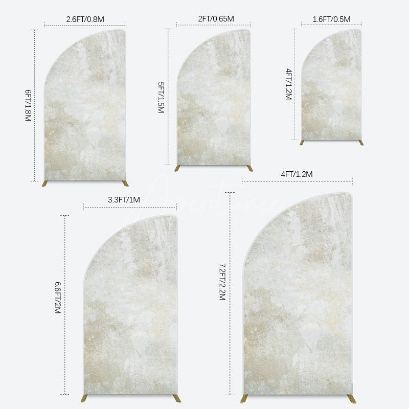 Aperturee - Aperturee Beige Yellow Retro Abstract Texture Half Moon Arch Backdrop