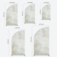 Aperturee - Aperturee Beige Yellow Retro Abstract Texture Half Moon Arch Backdrop