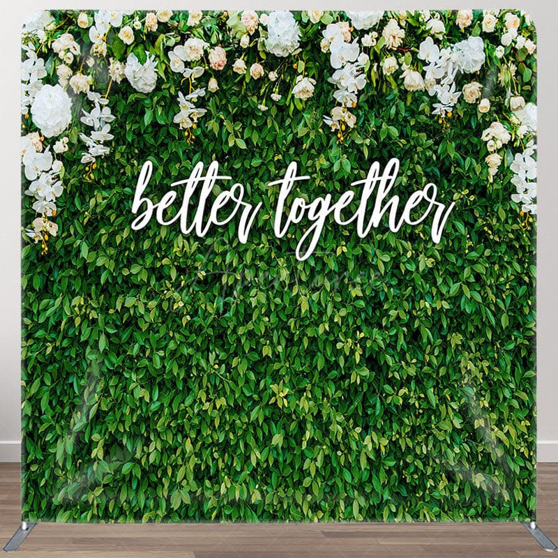 Aperturee - Aperturee Better Together Leaves Fabric Backdrop Cover for Birthday