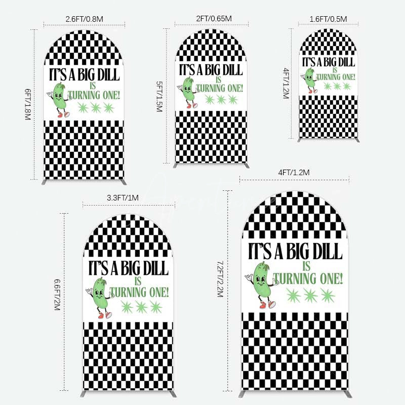 Aperturee Aperturee Big Dili Turning One Plaid Birthday Arch Backdrop