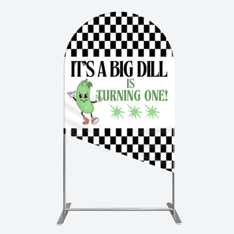 Aperturee Aperturee Big Dili Turning One Plaid Birthday Arch Backdrop