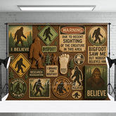 Aperturee - Aperturee Big Foot Believe Forest Decor Photography Backdrop