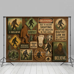Aperturee - Aperturee Big Foot Believe Forest Decor Photography Backdrop
