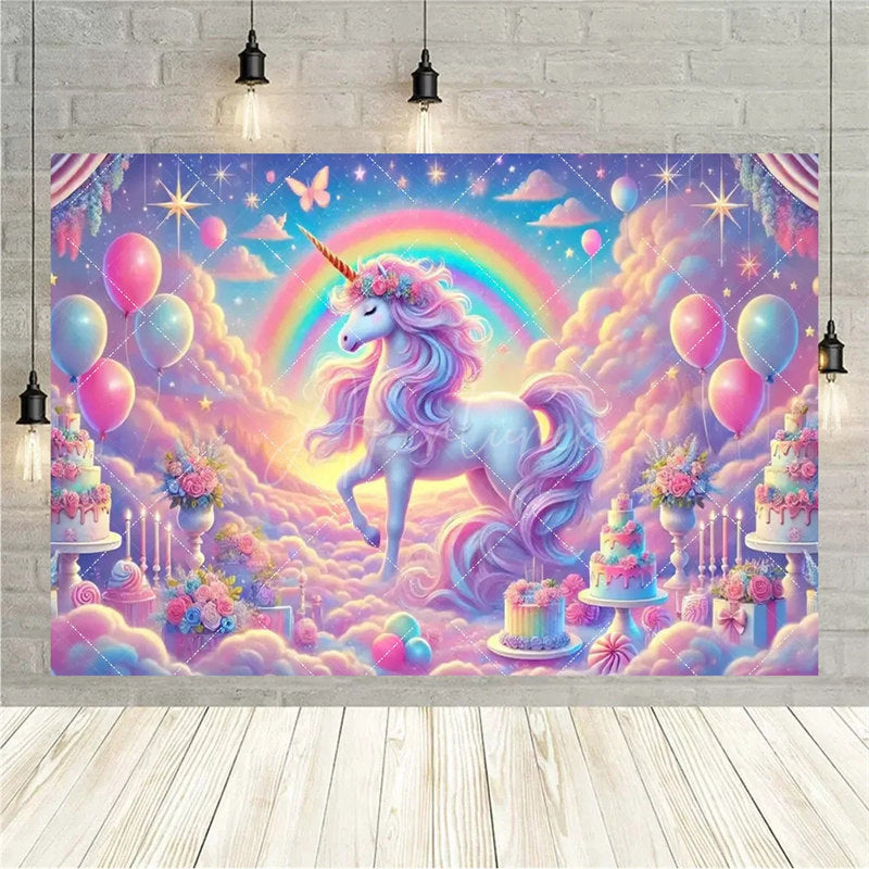 Aperturee Aperturee Birthday 3D Gifts Unicorn Backdrop Floating Party Decor Fun Photo Prop for Celebrations
