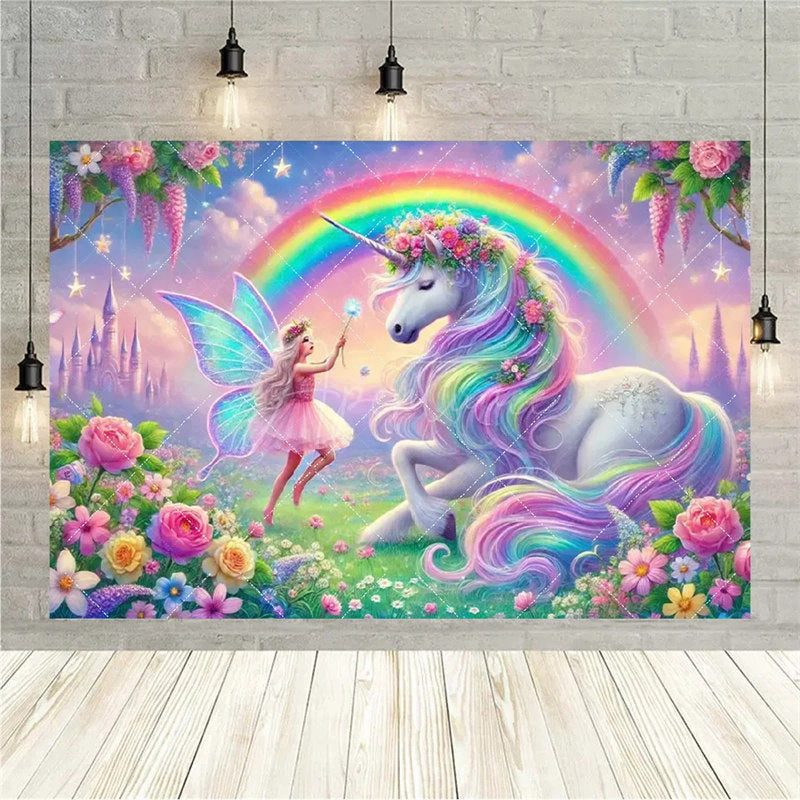 Aperturee Aperturee Birthday 3D Gifts Unicorn Backdrop Floating Party Decor Fun Photo Prop for Celebrations