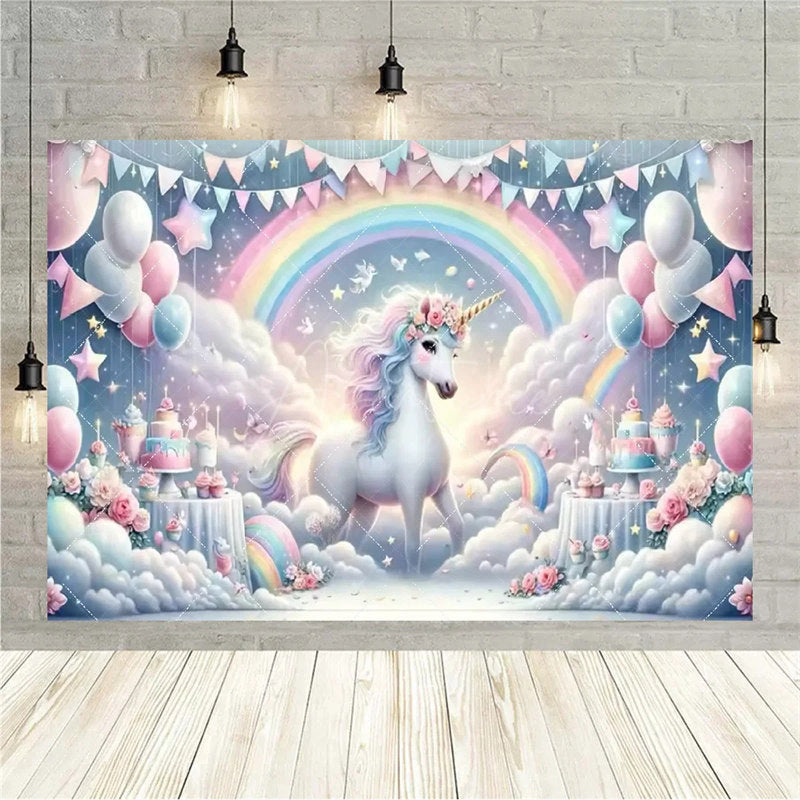 Aperturee Aperturee Birthday 3D Gifts Unicorn Backdrop Floating Party Decor Fun Photo Prop for Celebrations