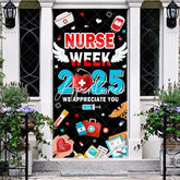 Aperturee - Aperturee Black 2025 Nurse Week We Appreciate You Door Cover