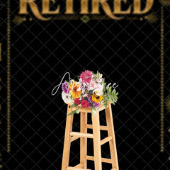 Aperturee - Aperturee Black and Gold Happy Retirement Celebration Holiday Backdrop Elegant Party Decor with Balloons and Champagne