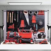 Aperturee - Aperturee Black And Red Series Tool Wall Panels Photo Backdrop