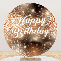Aperturee - Aperturee Black and Silver Glitter Sequins Round Backdrop Happy Birthday Party Decoration Shimmering Bokeh Circle Cover