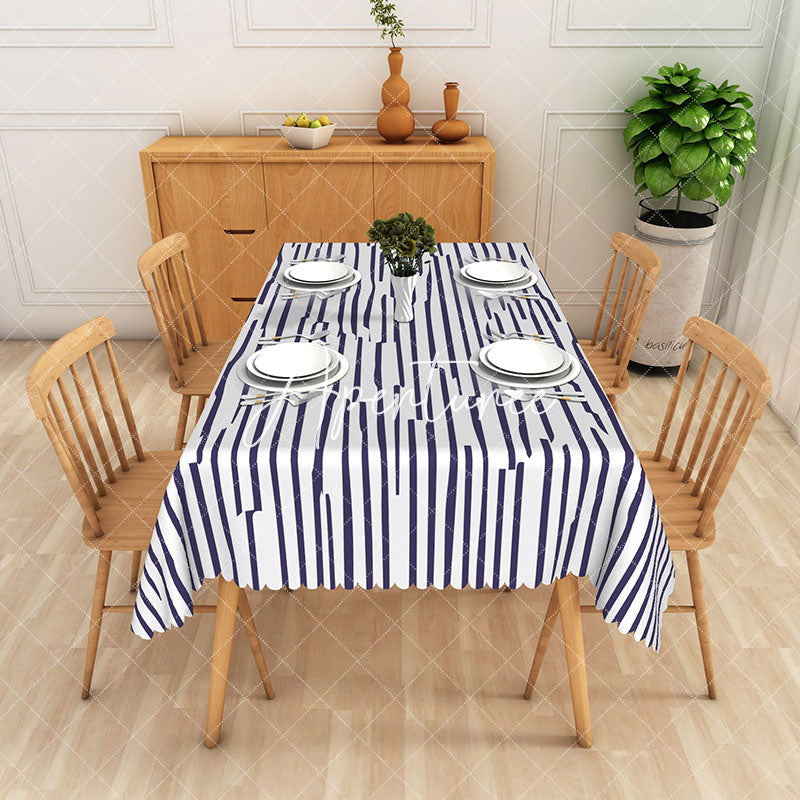 Aperturee - Aperturee Black And White Zebra Stripes Rectangle Tablecloth