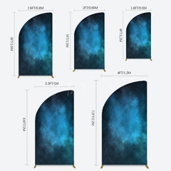 Aperturee - Aperturee Black Blue Abstract Texture Birthday Half Moon Arch Backdrop