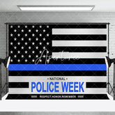 Aperturee - Aperturee Black Blue Usa Flag National Police Week Backdrop