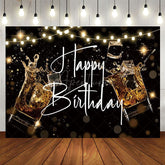 Aperturee - Aperturee Black Bokeh Vibe Lights Cheers To Birthday Backdrop