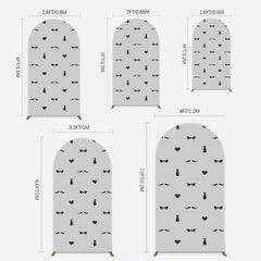 Aperturee - Aperturee Black Bow Tie Heart Beard Fathers Day Arch Backdrop