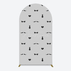 Aperturee - Aperturee Black Bow Tie Heart Beard Fathers Day Arch Backdrop