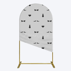 Aperturee - Aperturee Black Bow Tie Heart Beard Fathers Day Arch Backdrop