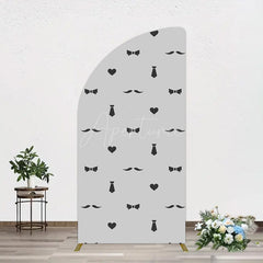 Aperturee - Aperturee Black Bow Tie Heart Beard Fathers Day Half Moon Arch Backdrop