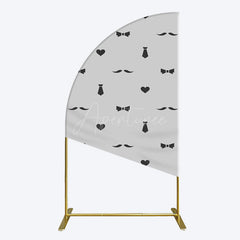 Aperturee - Aperturee Black Bow Tie Heart Beard Fathers Day Half Moon Arch Backdrop