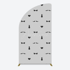 Aperturee - Aperturee Black Bow Tie Heart Beard Fathers Day Half Moon Arch Backdrop