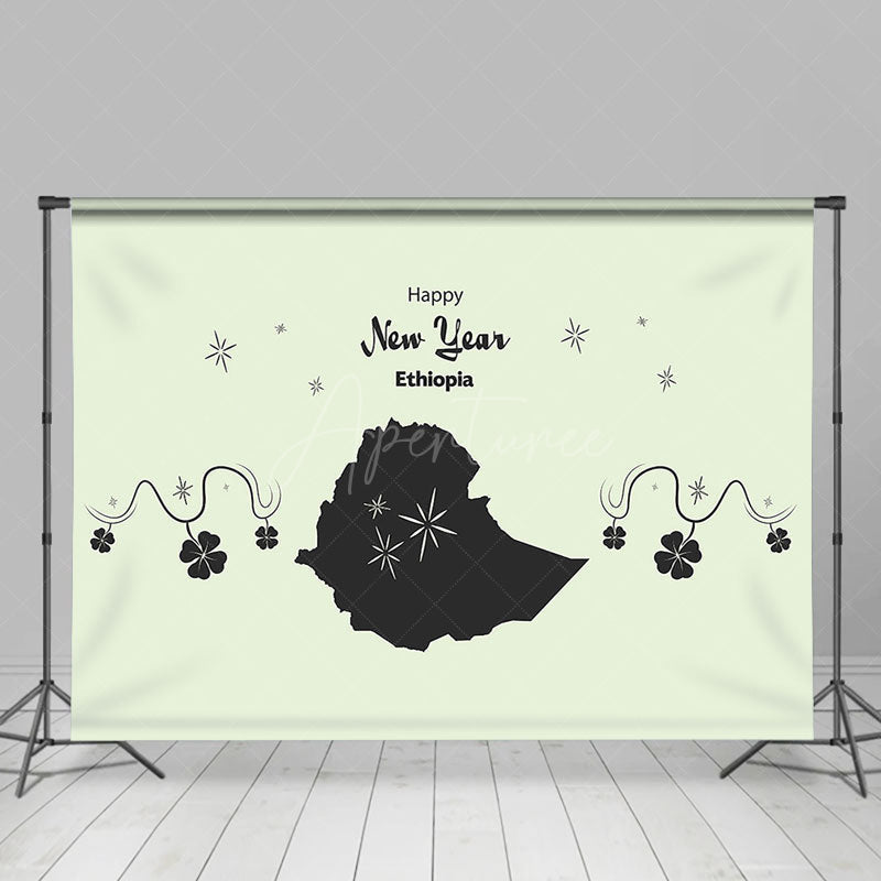 Aperturee - Aperturee Black Clover Map Happy New Year Ethiopia Backdrop