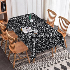 Aperturee - Aperturee Black Composition Book Rectangle Tablecloth Speckled Texture School Table Cover Teacher Student Party Decor