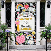 Aperturee - Aperturee Black Composition Book Welcome Classroom Door Cover Colorful School Theme Rainbow Apple Pencil Design