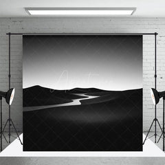 Aperturee - Aperturee Black Dark Simple Sand Dunes Natural Scene Backdrop