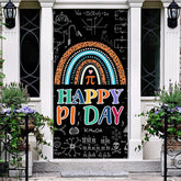 Aperturee - Aperturee Black Formula Boho Rainbow Happy Pi Day Door Cover