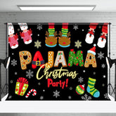 Aperturee - Aperturee Black Gingerbread Pajama Christmas Party Backdrop