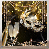 Aperturee - Aperturee Black Gold Bokeh Pearl Mask Cheers Square Backdrop