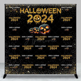 Aperturee - Aperturee Black Gold Glitter Custom Halloween 2024 Backdrop