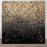 Aperturee - Aperturee Black Gold Glitter Dance Party Pillow Case Backdrop