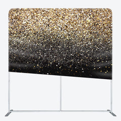 Aperturee - Aperturee Black Gold Glitter Dance Party Pillow Case Backdrop