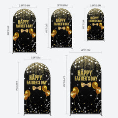 Aperturee - Aperturee Black Gold Glitter Happy Fathers Day Arch Backdrop