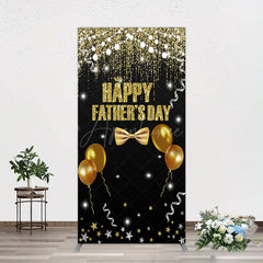 Aperturee - Aperturee Black Gold Glitter Happy Fathers Day Rectangle Backdrop