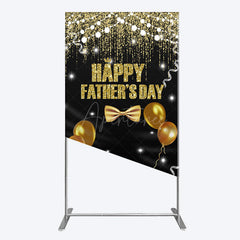 Aperturee - Aperturee Black Gold Glitter Happy Fathers Day Rectangle Backdrop