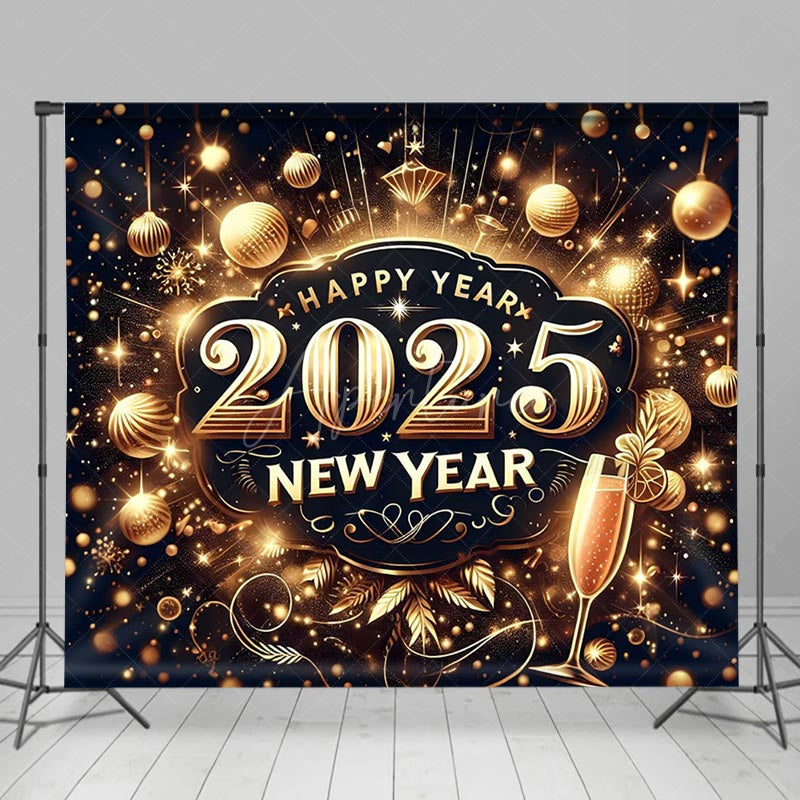 Aperturee - Aperturee Black Gold Luxury 2025 New Year Party Backdrop