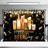 Aperturee - Aperturee Black Gold Ribbon Happy International Beer Day Backdrop