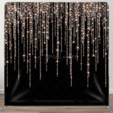 Aperturee - Aperturee Black Gold Sparkle Glitter Square Tension Backdrop