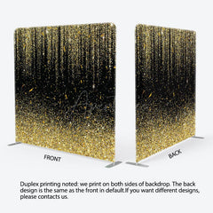 Aperturee - Aperturee Black Gold Sparkle Party Square Double-Sided Backdrop