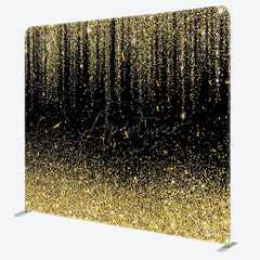 Aperturee - Aperturee Black Gold Sparkle Party Square Double-Sided Backdrop