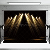Aperturee - Aperturee Black Gold Spotlight Stage Backdrop For Photo Booth
