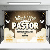 Aperturee - Aperturee Black Gold Sun Rays Pigeon Thank You Pastor Backdrop