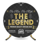 Aperturee - Aperturee black gold the legend man round birthday backdrop